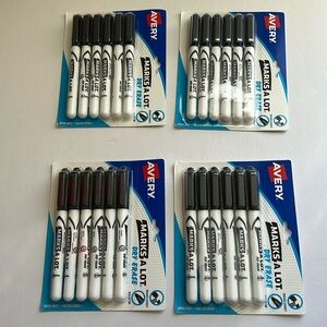 New Avery Marks a Lot Dry Erase 6 pack lot of 4